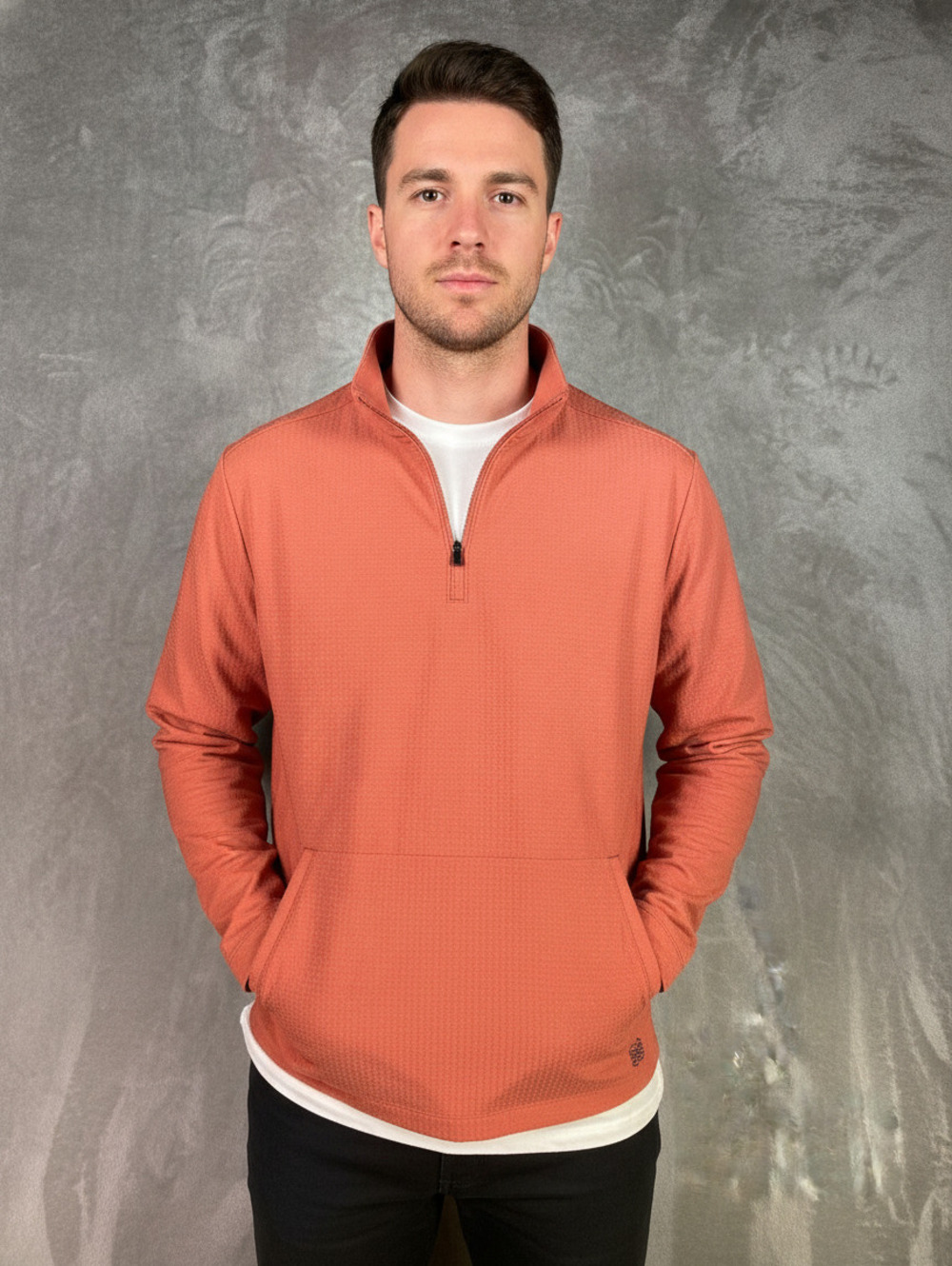 FLX Men's Active Outdoor Quarter-Zip Pullover Medium‎ Rust